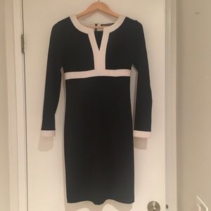 Ellen Tracy Black Long Sleeve Knee Length Dress